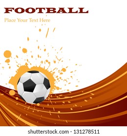 vector illustration of soccer ball against abstract background