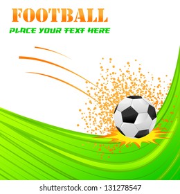 vector illustration of soccer ball against abstract background