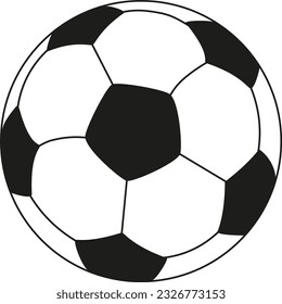 Vector illustration of soccer ball in black and white colours. Football ball icon design