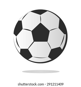 Vector illustration of Soccer ball in cartoon style isolated on white