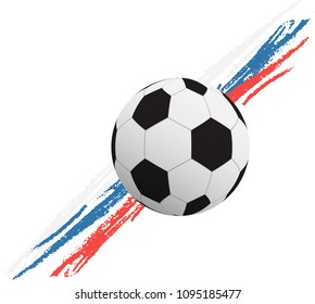 Vector illustration of a soccer ball with color of russian tricolor flag.