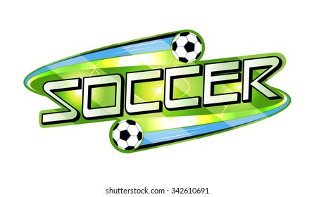 Vector illustration of soccer ball & soccer field 