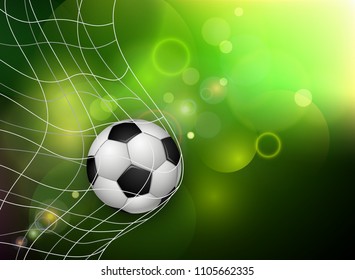 Vector Illustration Of Soccer Ball in Goal
