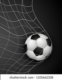 Vector Illustration Of Soccer Ball in Goal