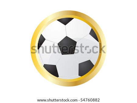 Vector illustration of soccer ball with golden element
