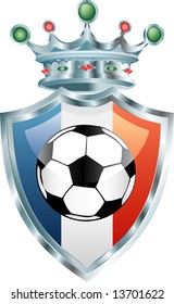 ilustração vetorial da bola de futebol na bandeira francesa