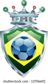 vector illustration of the soccer ball on brazil flag
