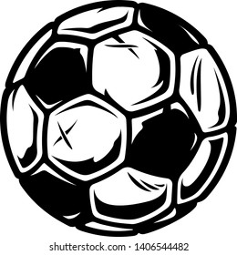 Vector illustration of soccer ball on white background. The ball has a white substrate, which can be easily repainted in a different color.
