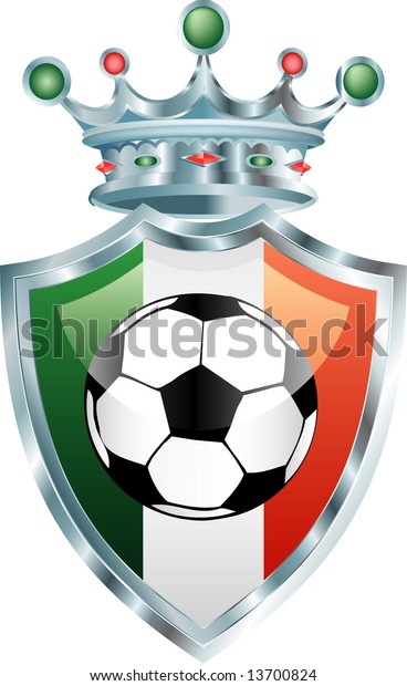 Vector Illustration Soccer Ball On Italian Stock Vector Royalty Free