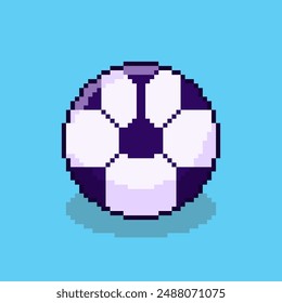 Vector Illustration of soccer ball with Pixel Art Design, perfect for game assets themed designs