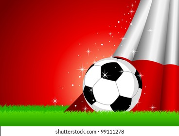 Vector illustration of a soccer ball with Poland insignia