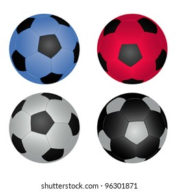 vector illustration with soccer balls