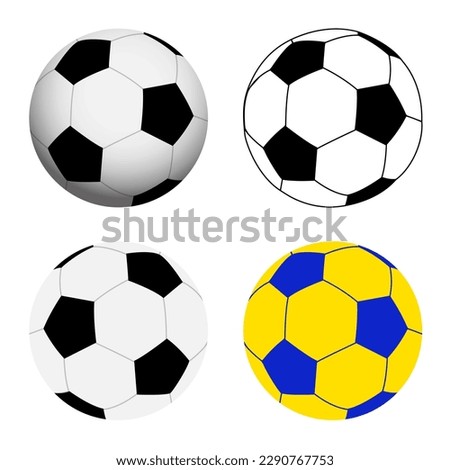 Vector illustration. Soccer balls isolated on white background. 
