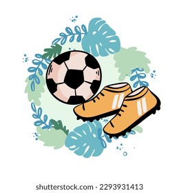 A vector illustration of soccer boots with studs for grip. Soccer boots. Football boots