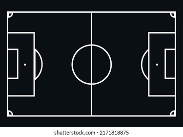 Vector illustration of a soccer field and all the field markings