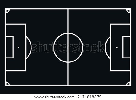 Vector illustration of a soccer field and all the field markings