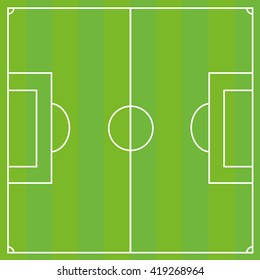 Vector illustration of soccer field. Close up