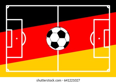 vector illustration of an soccer field with colors of germany background 