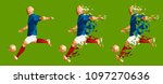 vector illustration soccer football player low-poly style concept france kits uniform colour championship