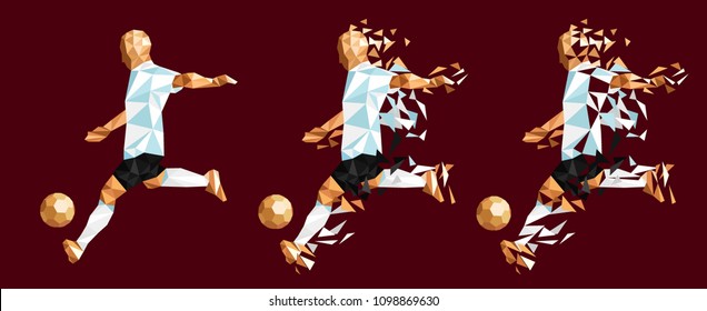 vector illustration soccer football player low-poly style concept argentina kits uniform colour 