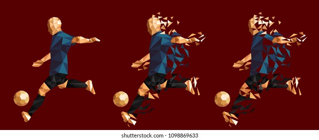 vector illustration soccer football player low-poly style concept uruguay kits uniform colour 