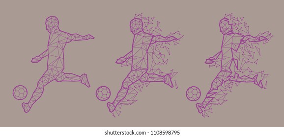 vector illustration soccer football player low-poly style concept mexico kits uniform colour  championship