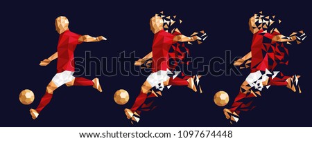 vector illustration soccer football player low-poly style concept kits uniform colour  egypt championship 