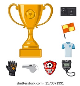 Vector illustration of soccer and gear icon. Collection of soccer and tournament vector icon for stock.