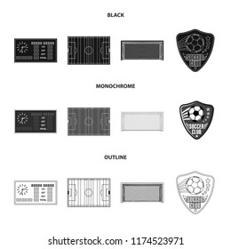 Vector illustration of soccer and gear icon. Set of soccer and tournament stock symbol for web.