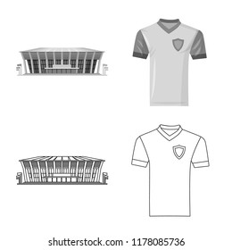 Vector illustration of soccer and gear icon. Set of soccer and tournament vector icon for stock.