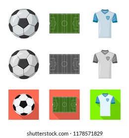 Vector illustration of soccer and gear icon. Set of soccer and tournament stock vector illustration.