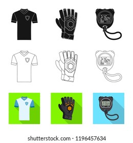 Vector illustration of soccer and gear icon. Collection of soccer and tournament vector icon for stock.