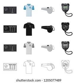 Vector illustration of soccer and gear icon. Collection of soccer and tournament stock vector illustration.