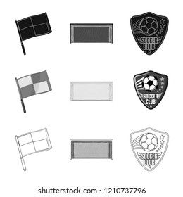 Vector illustration of soccer and gear icon. Collection of soccer and tournament stock vector illustration.