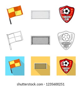Vector illustration of soccer and gear icon. Set of soccer and tournament stock symbol for web.