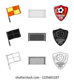 Vector illustration of soccer and gear icon. Collection of soccer and tournament stock vector illustration.