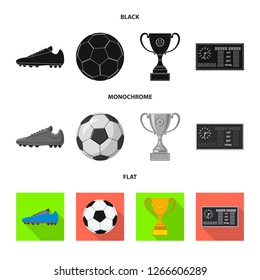 Vector illustration of soccer and gear icon. Collection of soccer and tournament vector icon for stock.