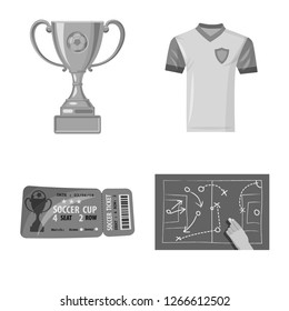 Vector illustration of soccer and gear icon. Set of soccer and tournament vector icon for stock.