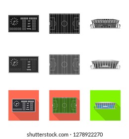 Vector illustration of soccer and gear icon. Collection of soccer and tournament vector icon for stock.