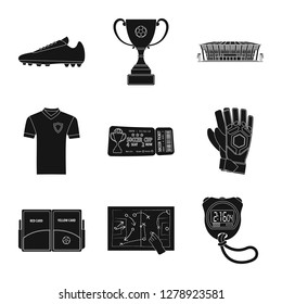 Vector illustration of soccer and gear icon. Collection of soccer and tournament stock symbol for web.