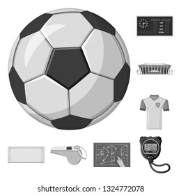 Vector illustration of soccer and gear icon. Collection of soccer and tournament vector icon for stock.
