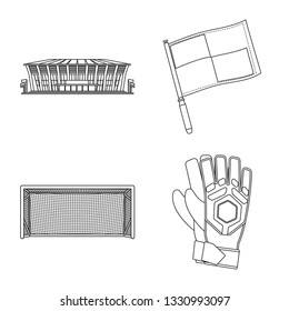 Vector illustration of soccer and gear icon. Collection of soccer and tournament vector icon for stock.
