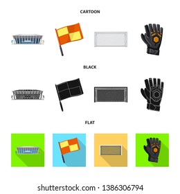 Vector illustration of soccer and gear icon. Collection of soccer and tournament stock vector illustration.