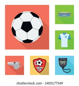 Vector illustration of soccer and gear icon. Set of soccer and tournament vector icon for stock.
