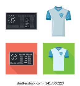 Vector illustration of soccer and gear icon. Set of soccer and tournament stock symbol for web.