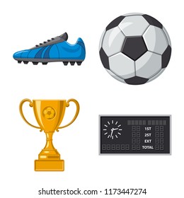 Vector illustration of soccer and gear logo. Collection of soccer and tournament vector icon for stock.