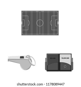 Vector illustration of soccer and gear logo. Set of soccer and tournament vector icon for stock.