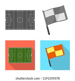 Vector illustration of soccer and gear logo. Collection of soccer and tournament stock vector illustration.