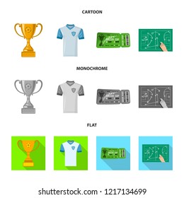 Vector illustration of soccer and gear logo. Collection of soccer and tournament vector icon for stock.