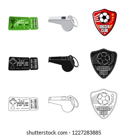 Vector illustration of soccer and gear logo. Set of soccer and tournament stock symbol for web.